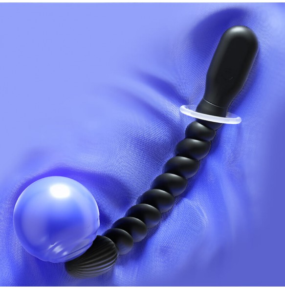 MizzZee - Thread Powerful Vibrating Anal Beads (Chargeable - Black)